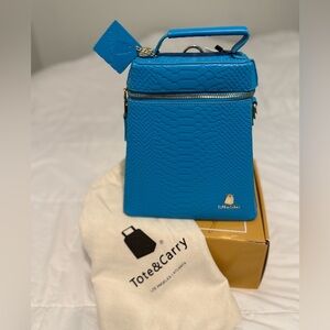 Tote&Carry Blue Textured Crossbody Bag